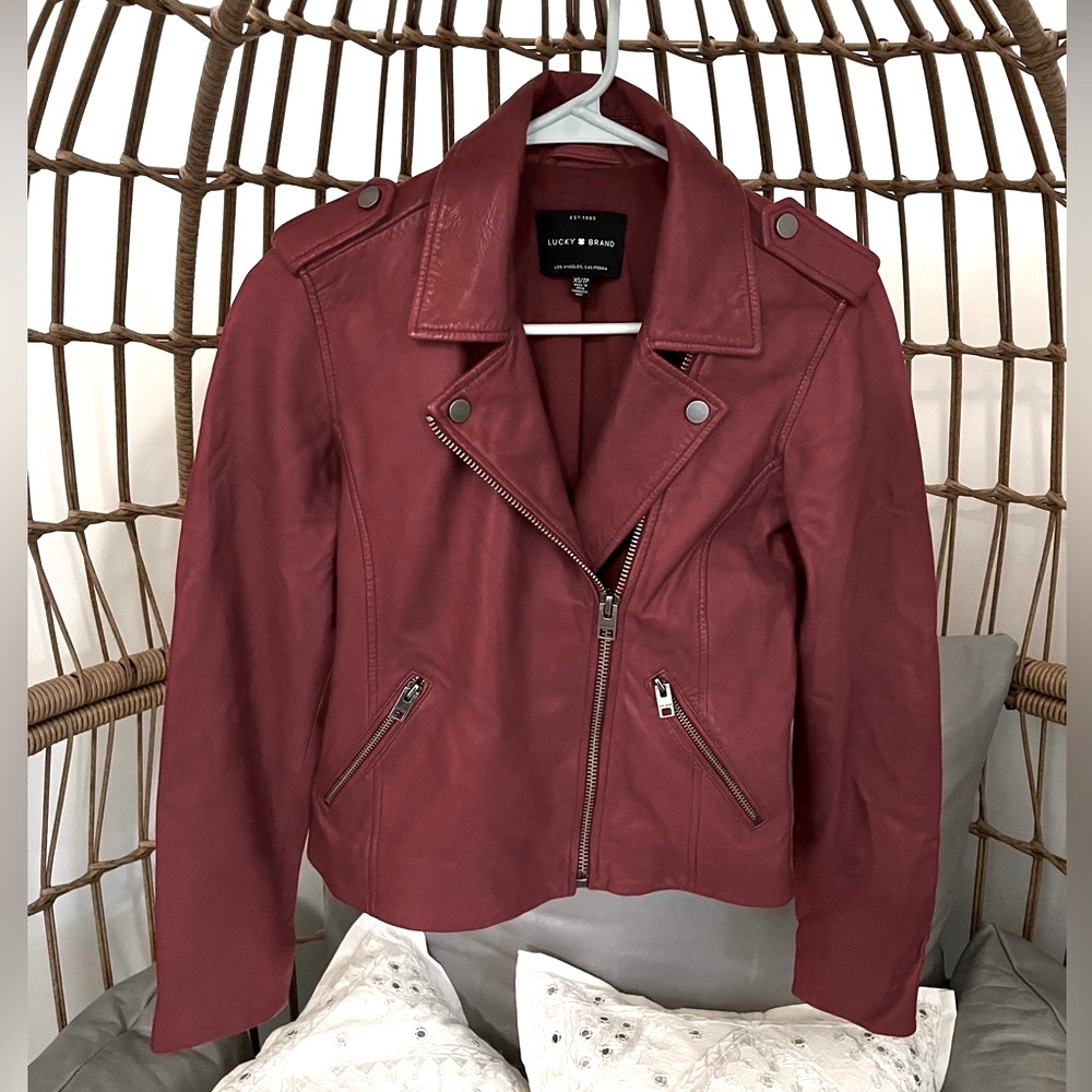 Lucky Brand Leather Moto Jacket - XS